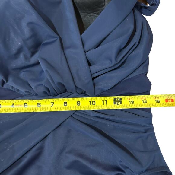 Miraclesuit One Piece Swimsuit Sz 16 Navy Mesh Tummy Control Slimming Palma - Picture 10 of 10